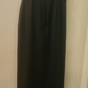 Navy maxy strapless evening dress